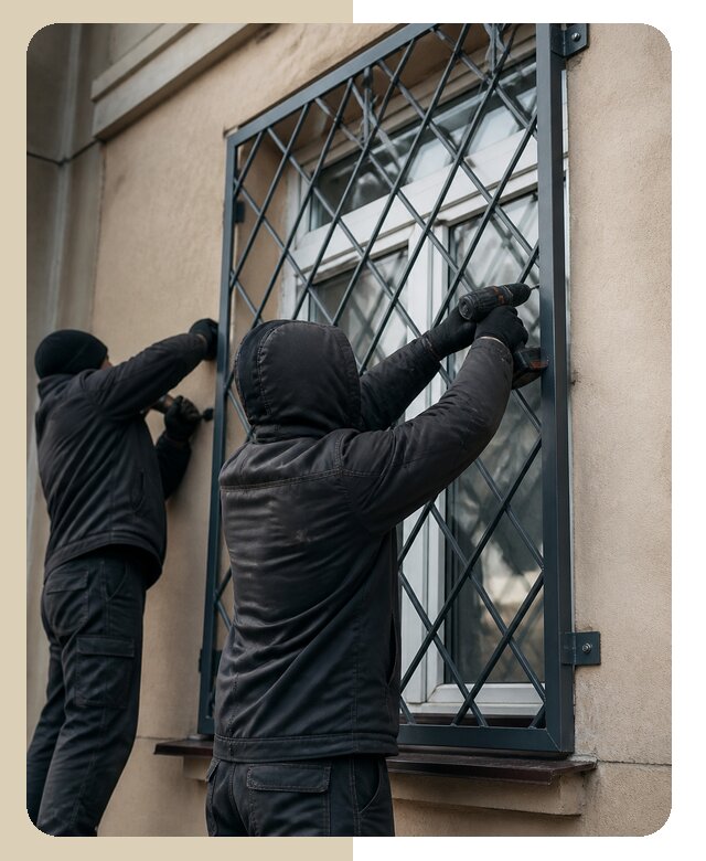 Установка антивандальных решеток на окна в Рославле